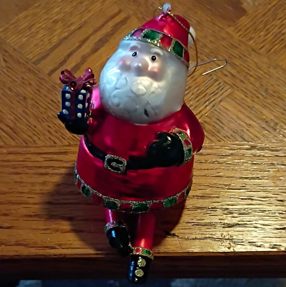 vintage glass Santa Claus Hanging Christmas Ornament Holiday looks Mercury